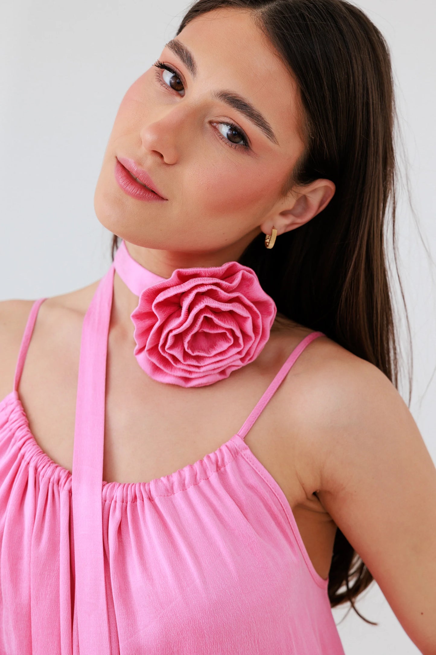 Sukienka Capri Pink z różą