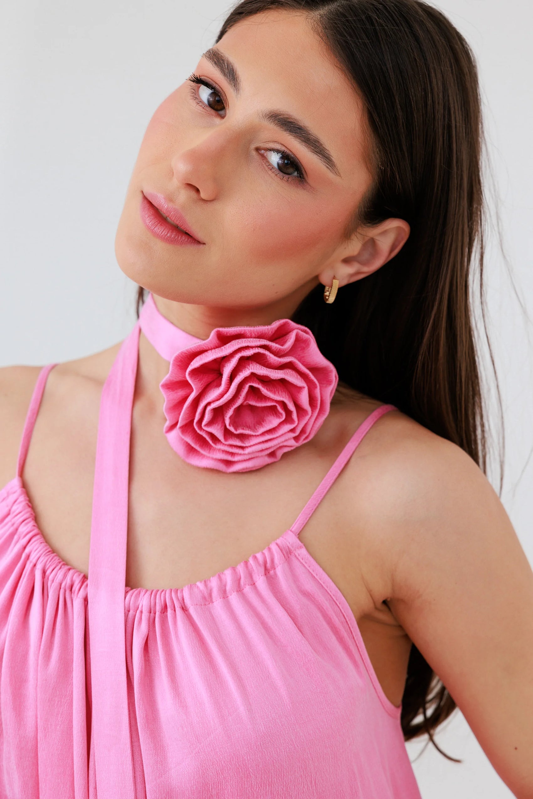 Sukienka Capri Pink z różą