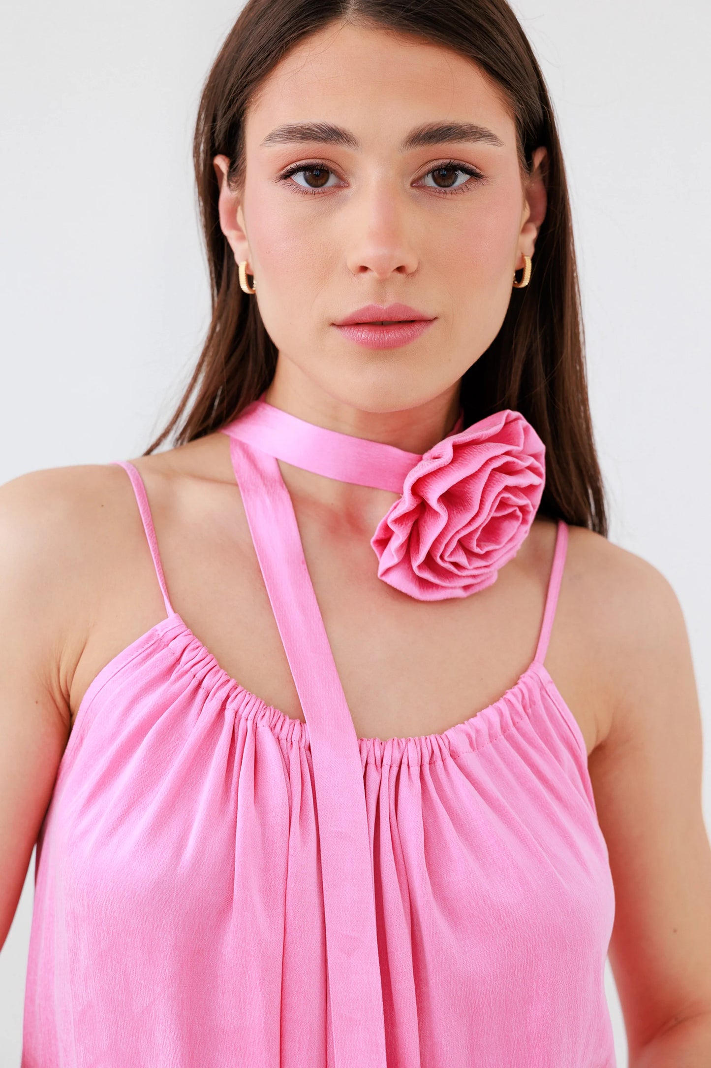 Sukienka Capri Pink z różą